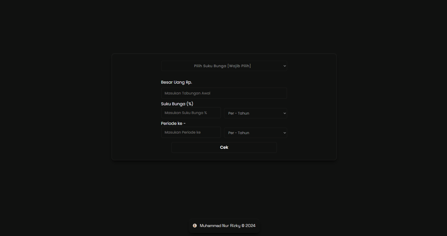 Aplikasi Penghitung Suku Bunga